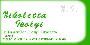 nikoletta ipolyi business card